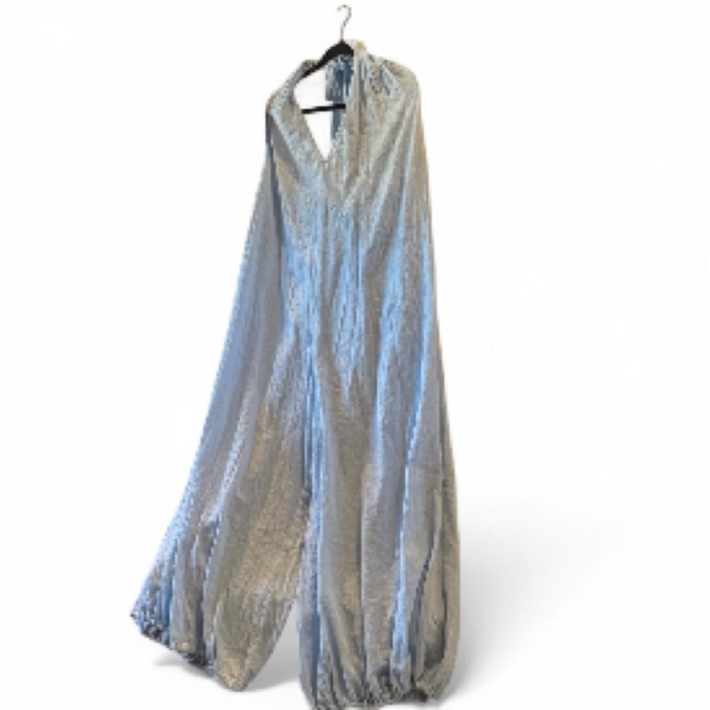 Free People Nautical Notions Jumpsuit sky blue size small will fit s-xl - Picture 8 of 9